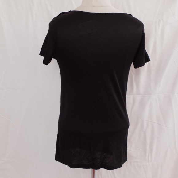 Banana Republic Cowl Neck Rayon Shoulder Embellished Tee- Sz. XS - Picture 4 of 5
